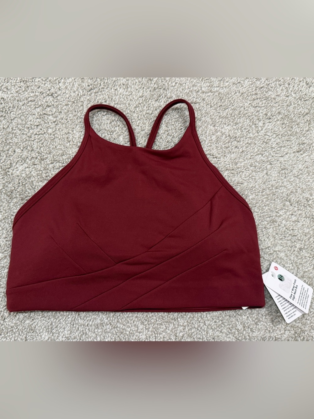 Lululemon Flow Y High-Neck Bra - Deep Burgundy